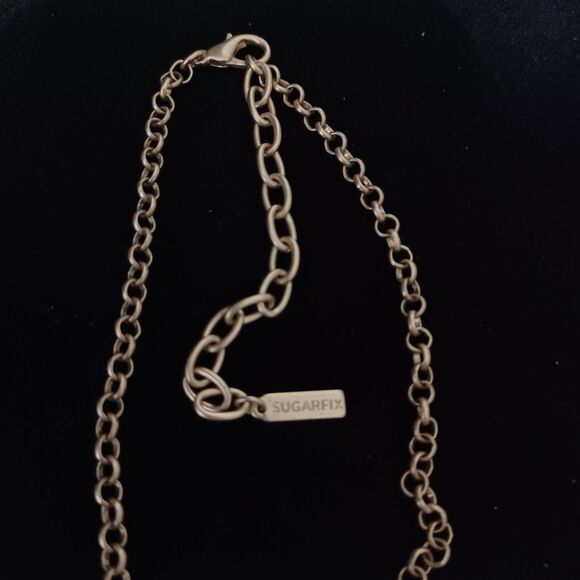 SUGARFIX Brass Mixed Geometric Shapes Necklace, 14" - Picture 2 of 2